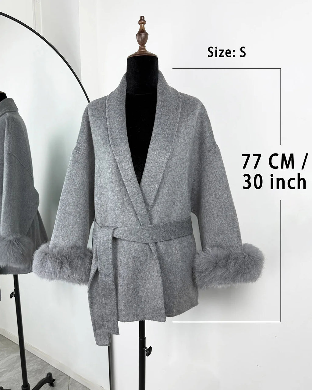 Fur Woolen Short Coat