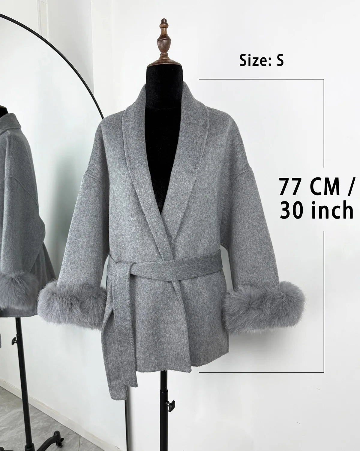 Fur Woolen Short Coat