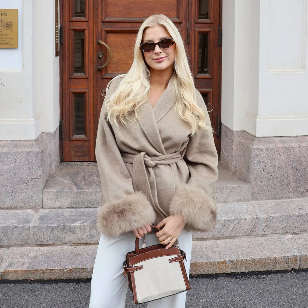 Fur Woolen Short Coat