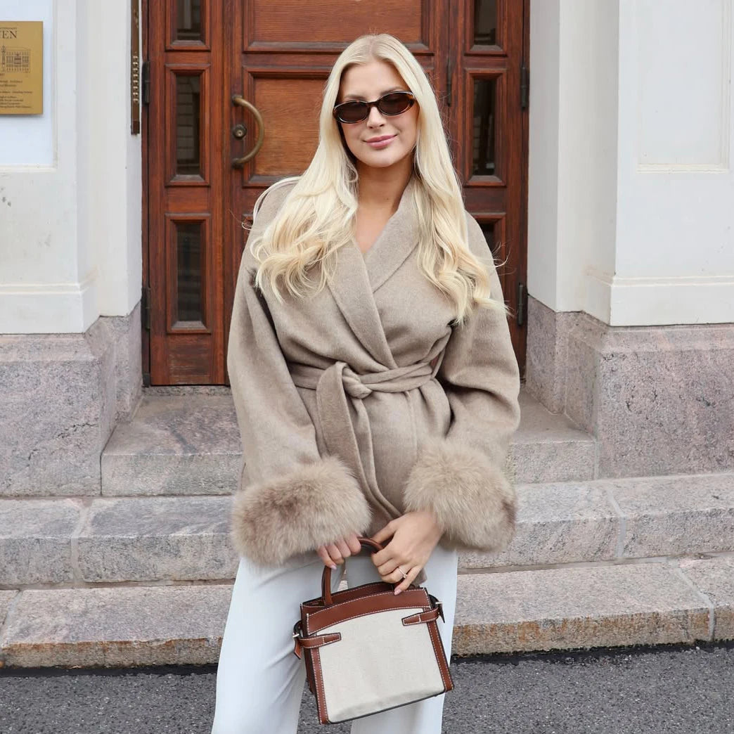 Fur Woolen Short Coat