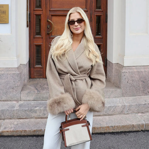 Fur Woolen Short Coat